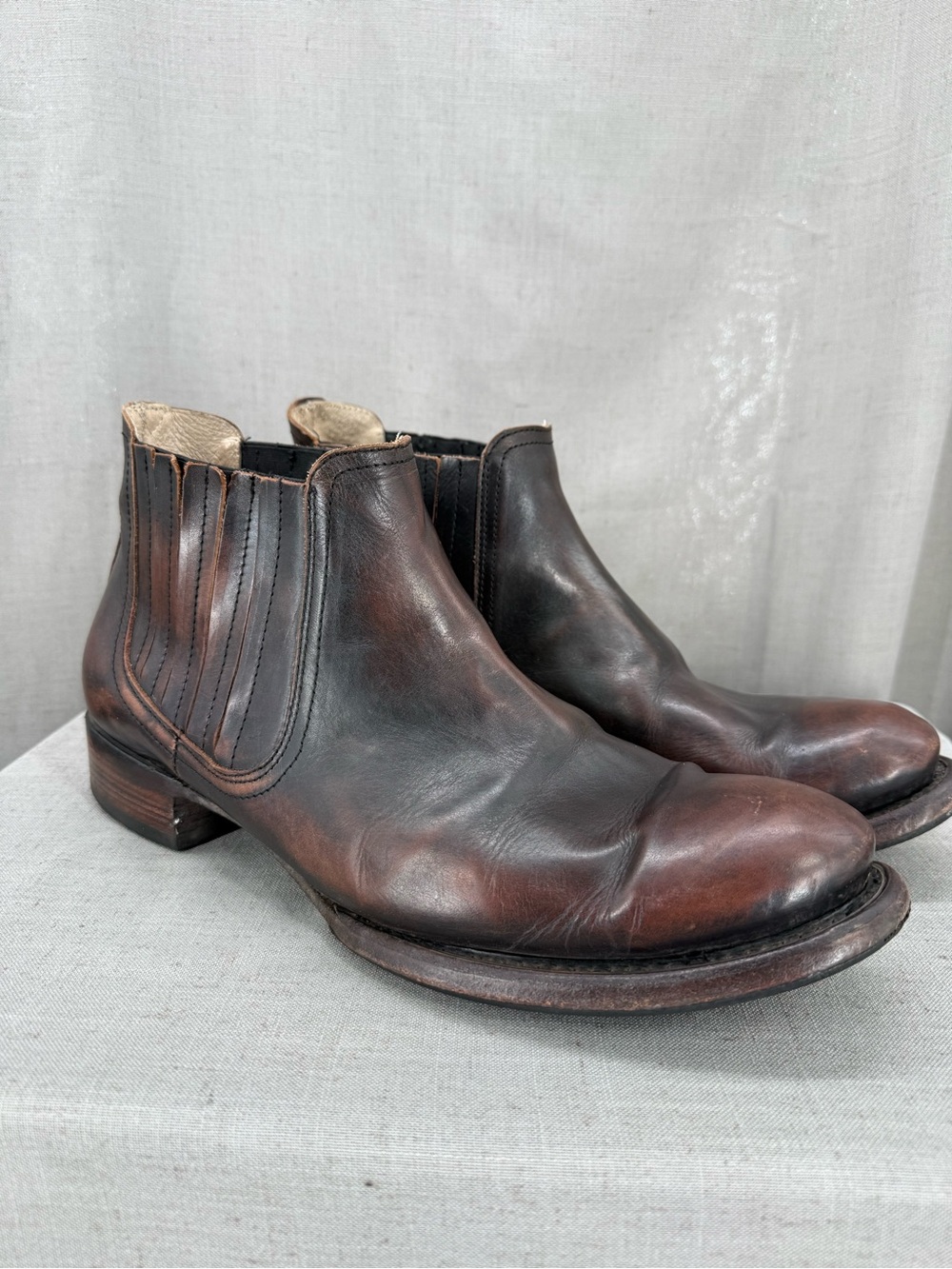 Freebird By Steven Fm-Argo Men's 13 Brown Leather Slip On Ankle Chelsea Boots